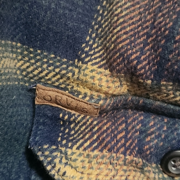 Orvis Mens Big Bear Heavy Flannel Shirt Jacket Blue Plaid XXL Shacket - Picture 10 of 12